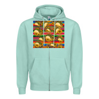 Seafoam tacos and sunflowers with serape leopard background Zipper Hoodie - BarkalooDesign