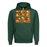 Sports Green tacos and sunflowers with serape leopard background Zipper Hoodie - BarkalooDesign
