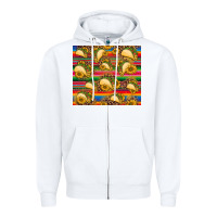 White tacos and sunflowers with serape leopard background Zipper Hoodie - BarkalooDesign