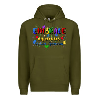 Army Green embrace differences Premium Hoodie - Artiststas