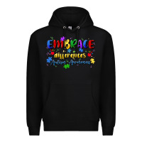 Black embrace differences Premium Hoodie - Artiststas