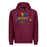Burgundy embrace differences Premium Hoodie - Artiststas
