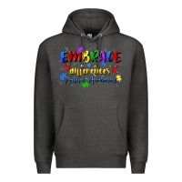 Charcoal Heather embrace differences Premium Hoodie - Artiststas