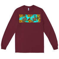 Burgundy skeleton coffee and coffee plants 11 oz Long Sleeve Tee - Artiststas