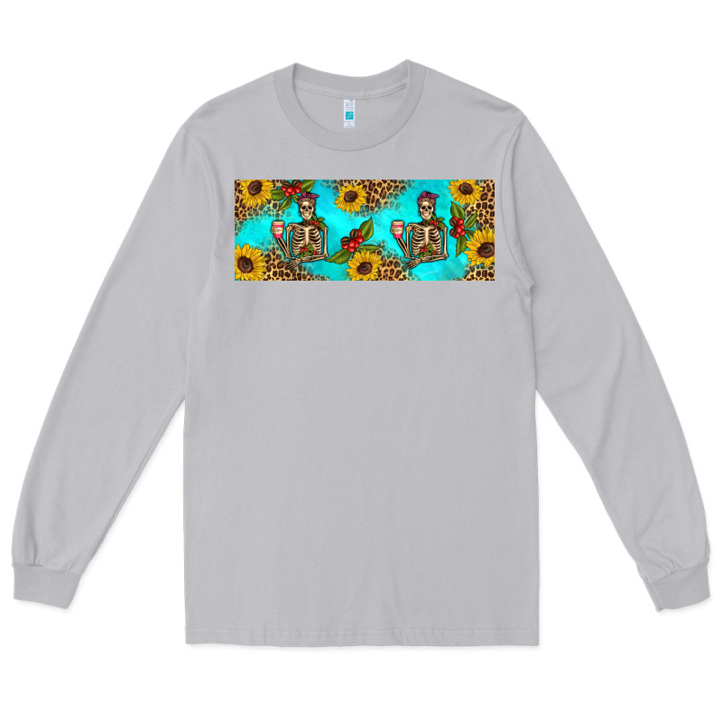 Skeleton Coffee And Coffee Plants 11 Oz Long Sleeve Tee by Artiststas | Teevron