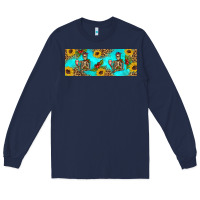 Navy skeleton coffee and coffee plants 11 oz Long Sleeve Tee - Artiststas
