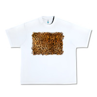 White handdrawn leopard pattern Urban Heavy Tee - BarkalooDesign