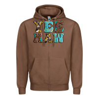 Chestnut western sunflowers turquoise leopard yee haw Zipper Hoodie - BarkalooDesign