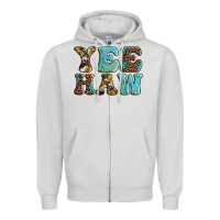 Dove Grey western sunflowers turquoise leopard yee haw Zipper Hoodie - BarkalooDesign