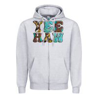 Heather Grey western sunflowers turquoise leopard yee haw Zipper Hoodie - BarkalooDesign