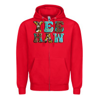 Red western sunflowers turquoise leopard yee haw Zipper Hoodie - BarkalooDesign