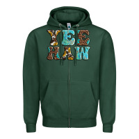 Sports Green western sunflowers turquoise leopard yee haw Zipper Hoodie - BarkalooDesign