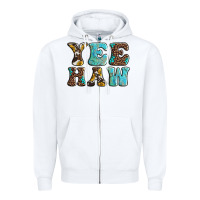 White western sunflowers turquoise leopard yee haw Zipper Hoodie - BarkalooDesign