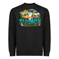 Black hello summer Heavyweight Sweatshirt - SublimationCraftShop