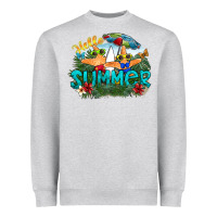 Heather Grey hello summer Heavyweight Sweatshirt - SublimationCraftShop