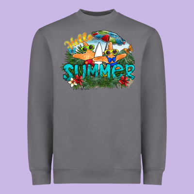 Hello Summer Heavyweight Sweatshirt Designed By Sublimationcraftshop