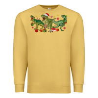 Antique Gold christmas dinosaurs Premium Sweatshirt - MaliasSmallBusiness