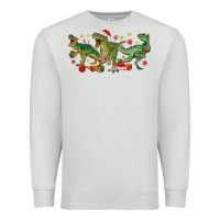 Dove Grey christmas dinosaurs Premium Sweatshirt - MaliasSmallBusiness