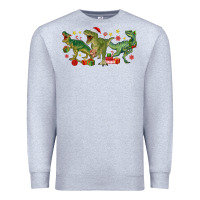 Heather Grey christmas dinosaurs Premium Sweatshirt - MaliasSmallBusiness