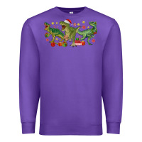 Purple christmas dinosaurs Premium Sweatshirt - MaliasSmallBusiness