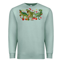 Seafoam christmas dinosaurs Premium Sweatshirt - MaliasSmallBusiness