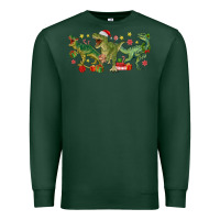 Sports Green christmas dinosaurs Premium Sweatshirt - MaliasSmallBusiness