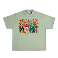 Oil Green thankful mama pig Urban Heavy Tee - RacoonDesign