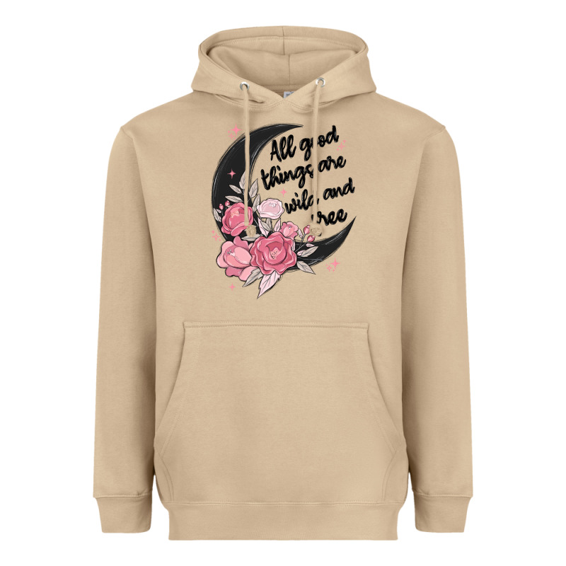All Good Things Are Wild And Free Heavyweight Hoodie by MaliasSmallBusiness | Teevron