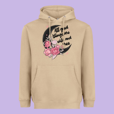All Good Things Are Wild And Free Heavyweight Hoodie Designed By Maliassmallbusiness