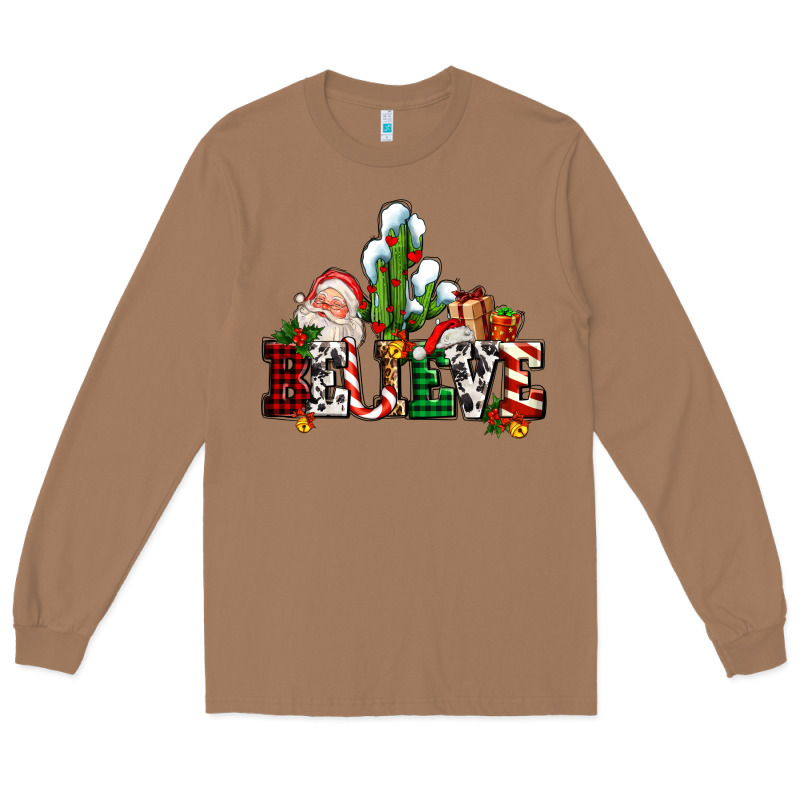 Believe Christmas And Santa Long Sleeve Tee by AdoDesignShop | Teevron