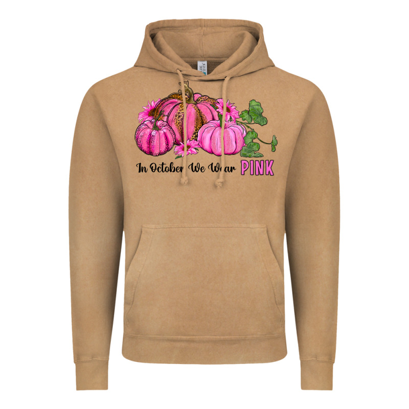 In October We Wear Pink Pumpkin And Sunflowers Vintage Hoodie by RanaPortraitStore | Teevron
