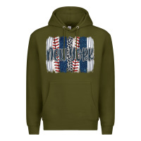 Army Green new york baseball team spirit brushstrokes Premium Hoodie - Artiststas