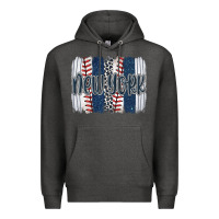 Charcoal Heather new york baseball team spirit brushstrokes Premium Hoodie - Artiststas