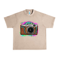 French Oak tie dye gemstone vintage camera Urban Heavy Tee - FaDigitalArtStudio