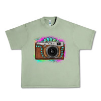 Oil Green tie dye gemstone vintage camera Urban Heavy Tee - FaDigitalArtStudio