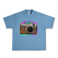 Pebble Blue tie dye gemstone vintage camera Urban Heavy Tee - FaDigitalArtStudio