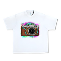 White tie dye gemstone vintage camera Urban Heavy Tee - FaDigitalArtStudio