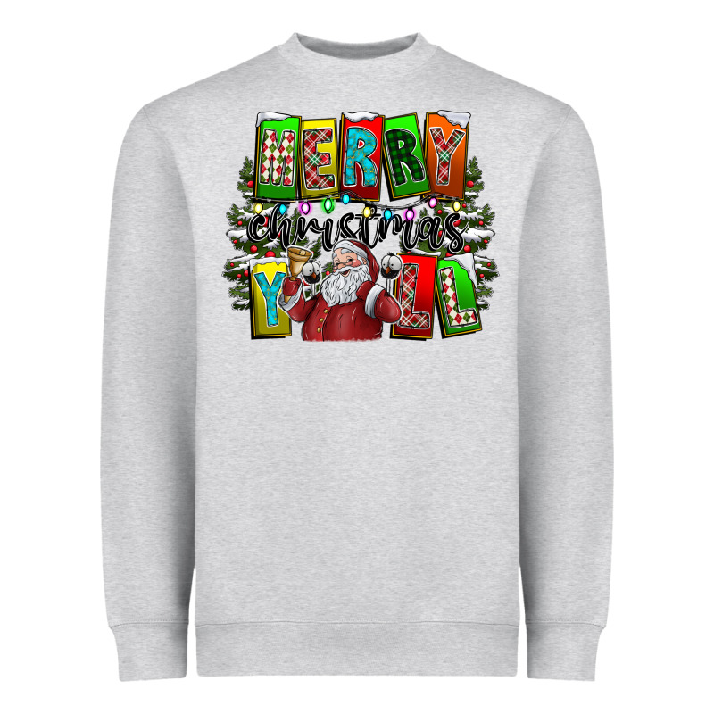 Merry Christmas Yall Heavyweight Sweatshirt by CowhideDigitalArt | Teevron