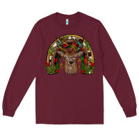 Burgundy deer rainbow Long Sleeve Tee - JahusDesignShop