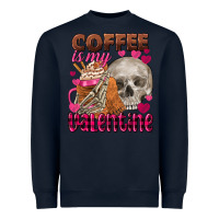 Navy coffee is my valentine skull Heavyweight Sweatshirt - FaDigitalArtStudio