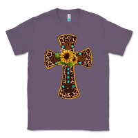 Lavender leopard gemstone sunflower cross Classic Tee - JahusDesignShop