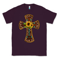 Plum leopard gemstone sunflower cross Classic Tee - JahusDesignShop
