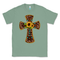 Sage leopard gemstone sunflower cross Classic Tee - JahusDesignShop