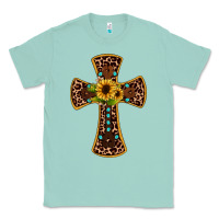 Seafoam leopard gemstone sunflower cross Classic Tee - JahusDesignShop