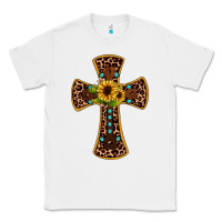 White leopard gemstone sunflower cross Classic Tee - JahusDesignShop