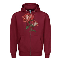 Burgundy love rose grandiflora rose Zipper Hoodie - LillyAllenDesigns
