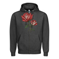 Charcoal Heather love rose grandiflora rose Zipper Hoodie - LillyAllenDesigns