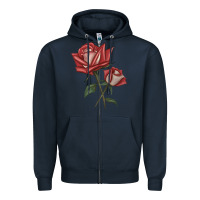 Navy love rose grandiflora rose Zipper Hoodie - LillyAllenDesigns