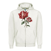 Oatmeal Heather love rose grandiflora rose Zipper Hoodie - LillyAllenDesigns