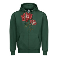 Sports Green love rose grandiflora rose Zipper Hoodie - LillyAllenDesigns